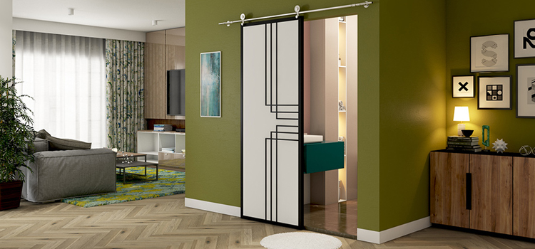 sliding bathroom door installation in Country Walk